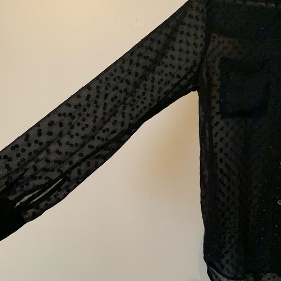 Abercrombie & Fitch Black Sheer Blouse - Picture 4 of 6